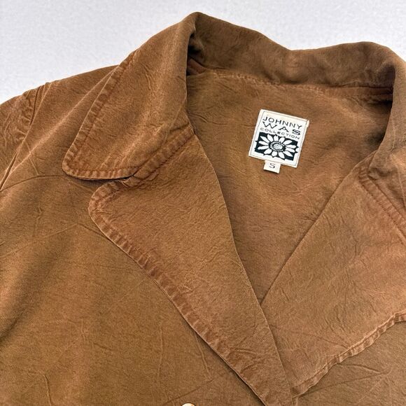 Vintage Johnny Was Jacket Size Small Brown Double Breasted‎ Blazer Boho Indie - Picture 5 of 10
